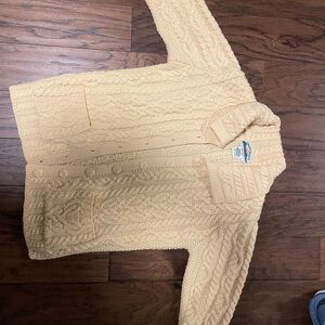 Aran Crafts Cream Cable Knit Cardigan